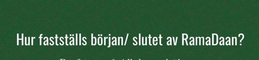 BESTÄMMA BÖRJAN AV RAMADAN